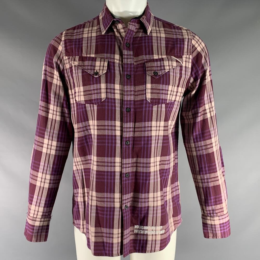 CULT OF INDIVIDUALITY Size S Purple Plaid Cotton Button Up Long Sleeve Shirt